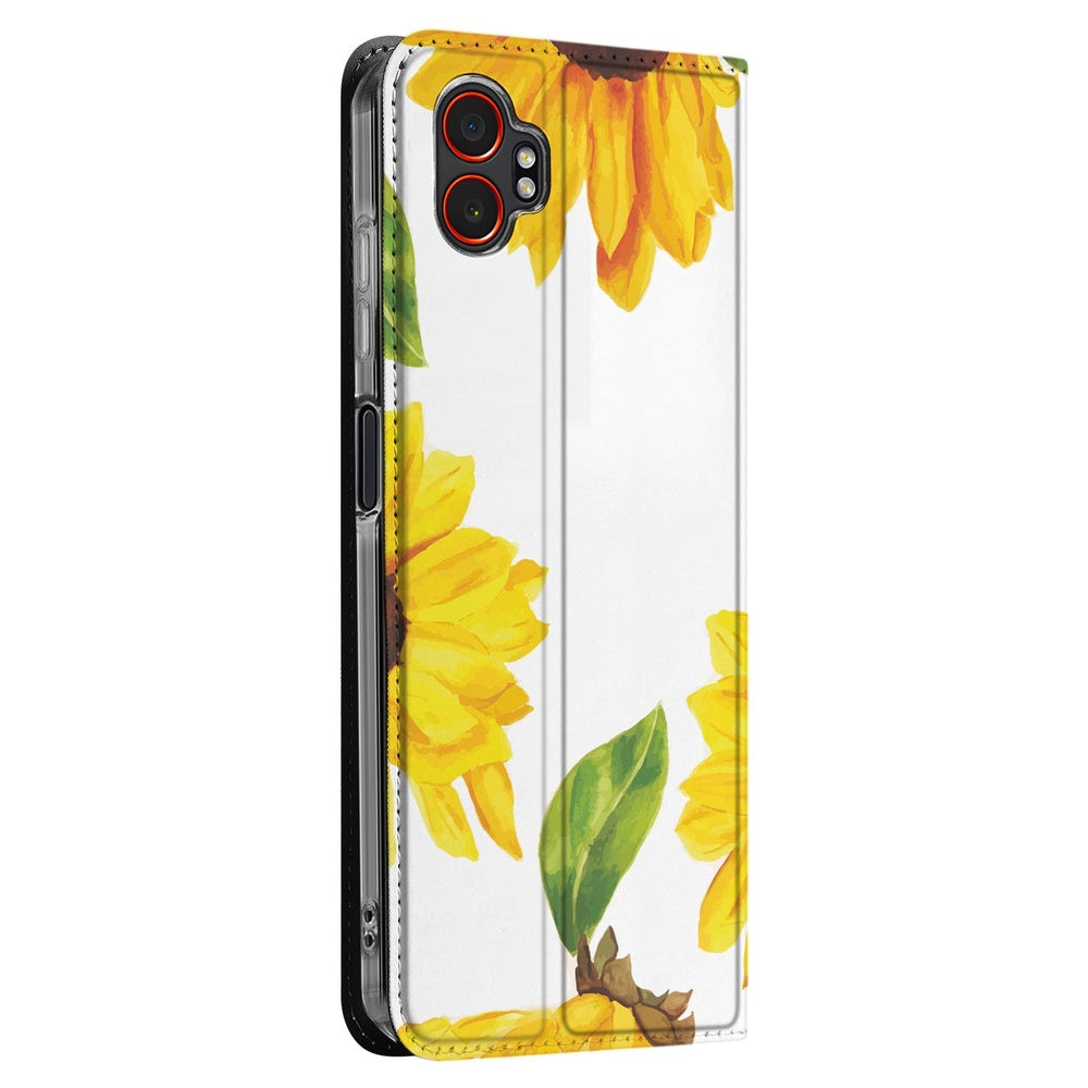 Samsung Galaxy Xcover 7 Pro Telefoonhoesje Zonnebloemen telefoonhoesje zonnebloemen zijkant