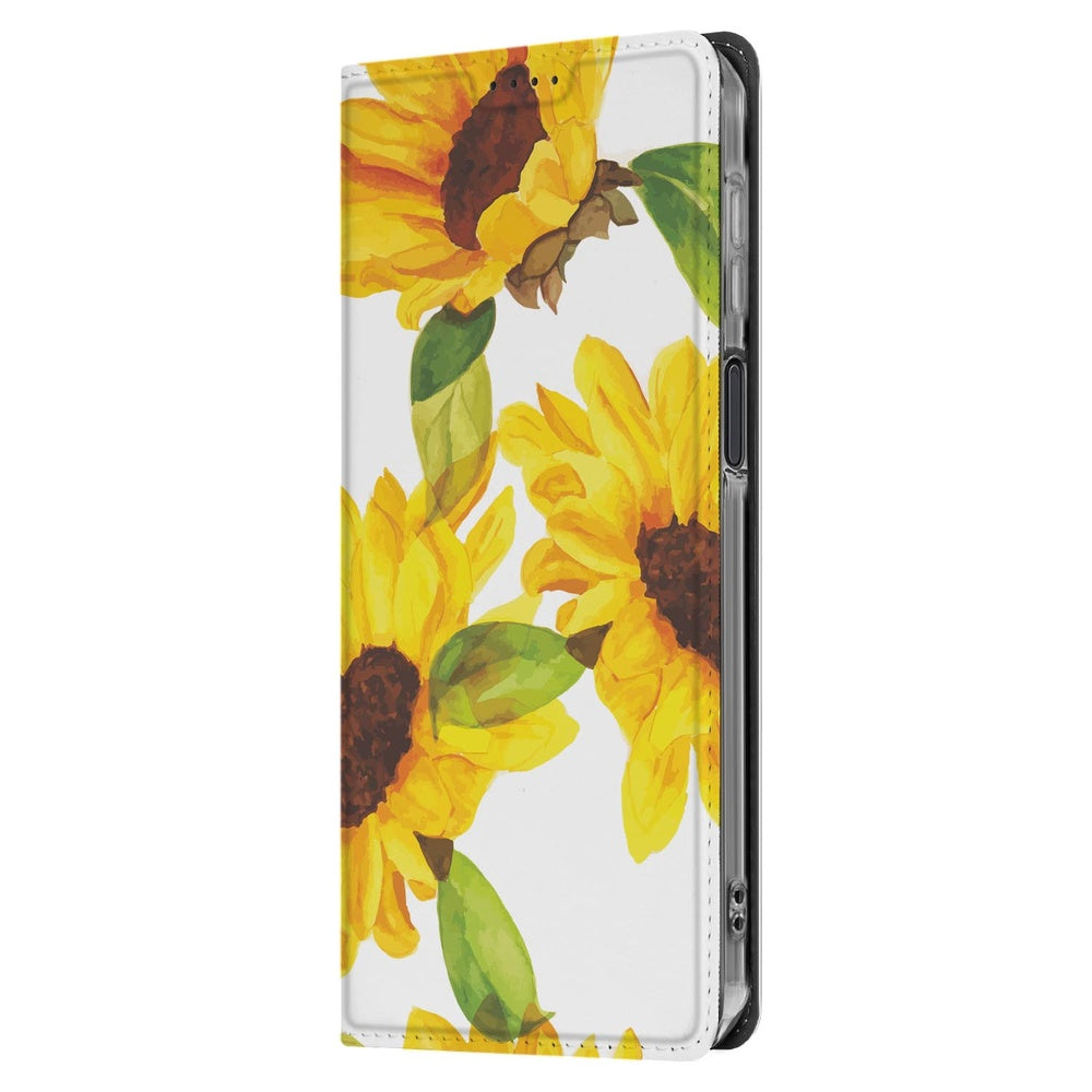 Samsung Galaxy Xcover 7 Pro Telefoonhoesje Zonnebloemen telefoonhoesje bloemen zijaanzicht