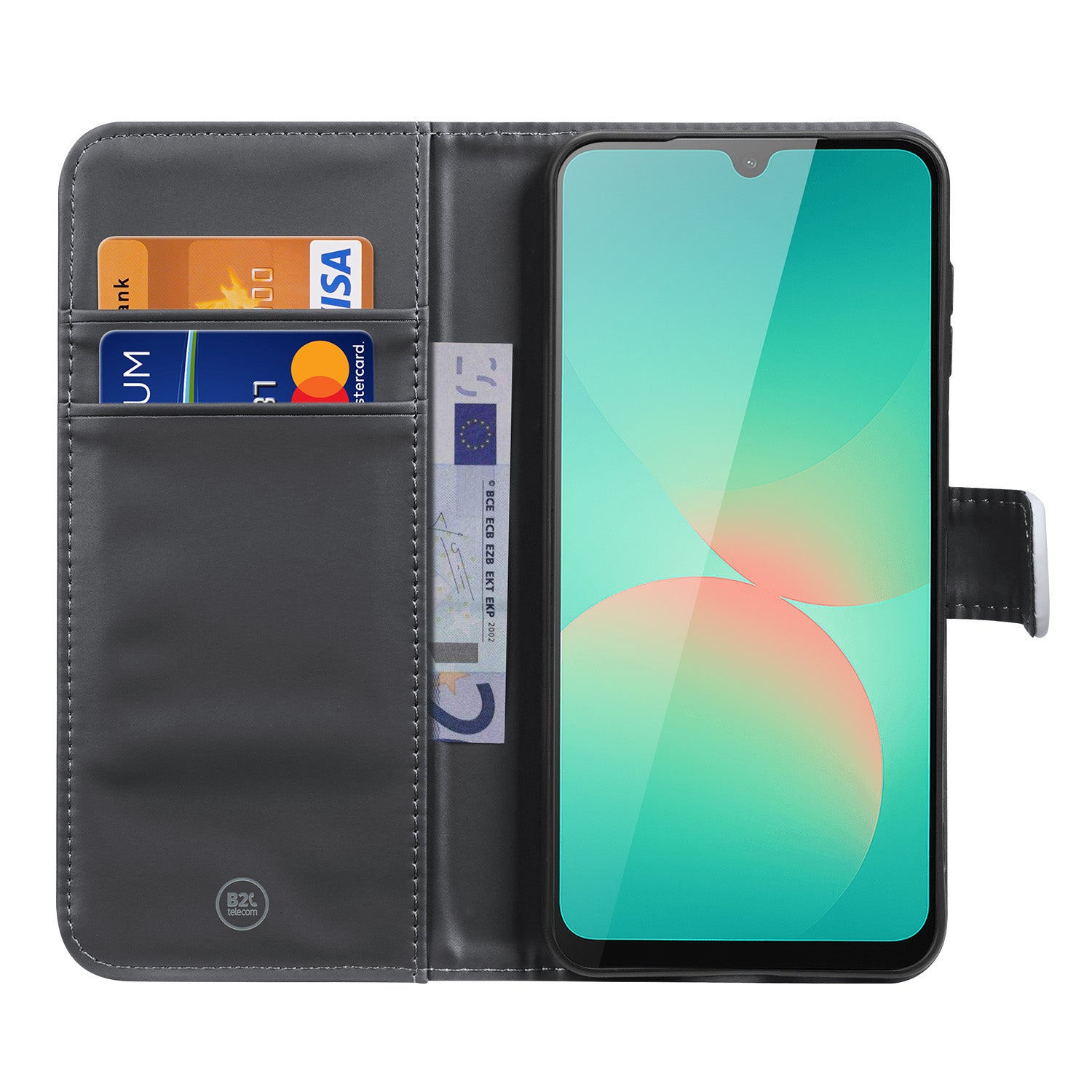Samsung Galaxy A27 bookcase hoesje wit met pasjeshouder en magneetsluiting-binnenzijde