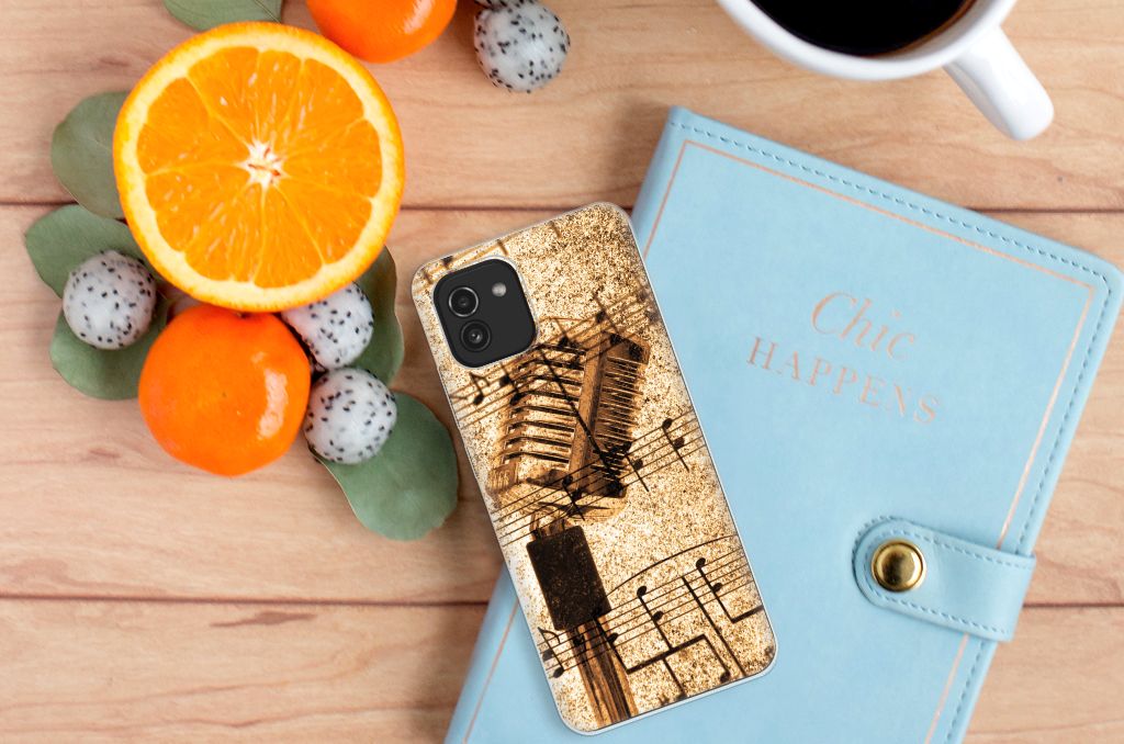 Samsung Galaxy A03 Siliconen Hoesje met foto Bladmuziek B2C Telecom