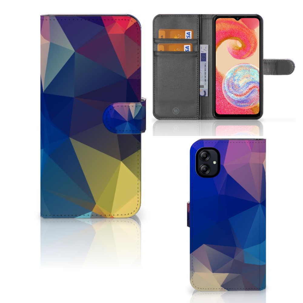 Samsung Galaxy A04e Book Case Polygon Dark voorzijde binnenzijde zijkant