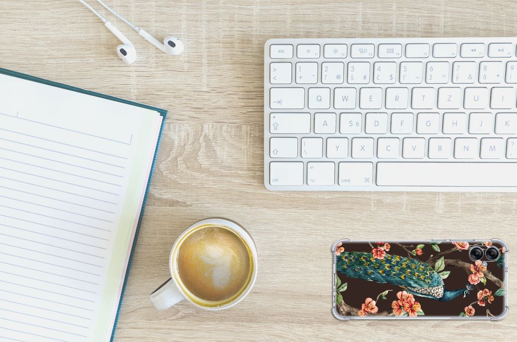 Samsung Galaxy A04e Case Anti-shock Pauw met Bloemen B2C Telecom