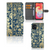 Samsung Galaxy A04e Hoesje Beige Flowers hoesje met bloemen donkerblauw design aanzicht