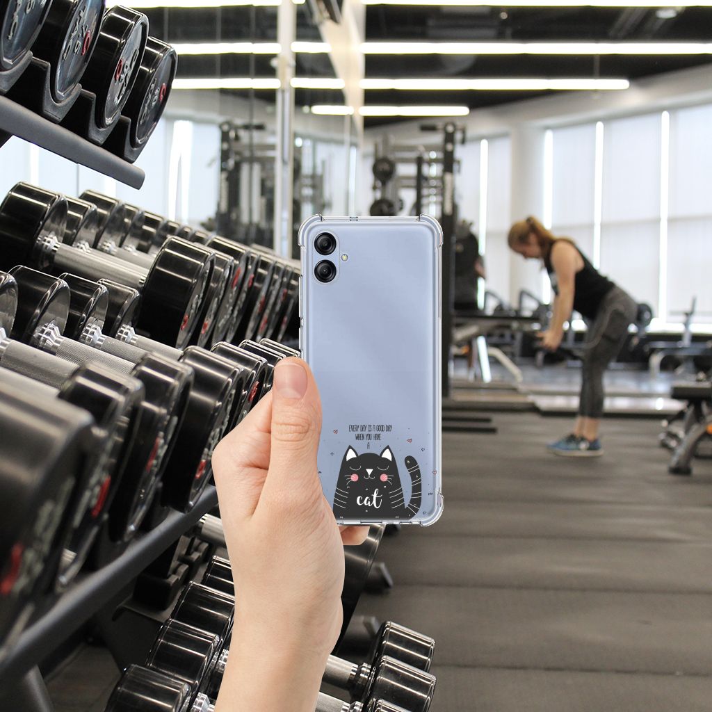 Samsung Galaxy A04e Stevig Bumper Hoesje Cat Good Day B2C Telecom