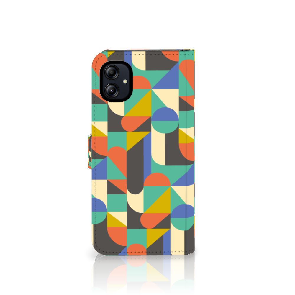 Samsung Galaxy A04e Telefoon Hoesje Funky Retro met kleurrijk geometrisch patroon voor optimale bescherming en gebruiksgemak.