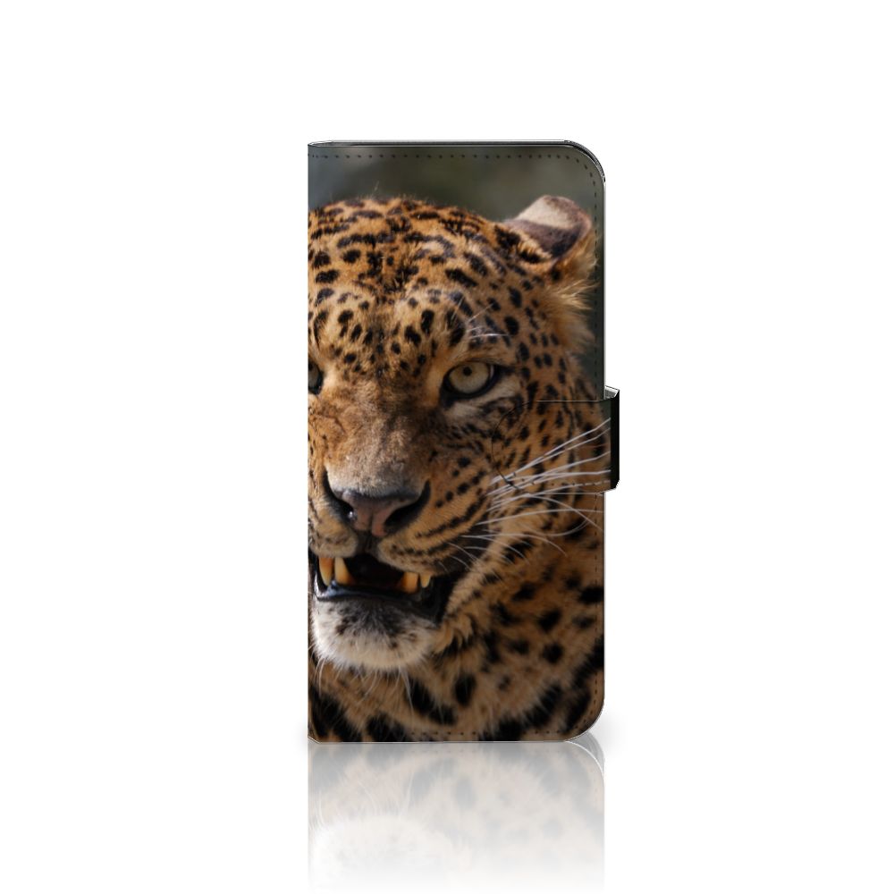 Samsung Galaxy A04e Telefoonhoesje met Pasjes Luipaard luipaard ontwerp voorkant