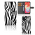 Samsung Galaxy A04e Telefoonhoesje met Pasjes Zebra zebraprint design voorzijde achterzijde