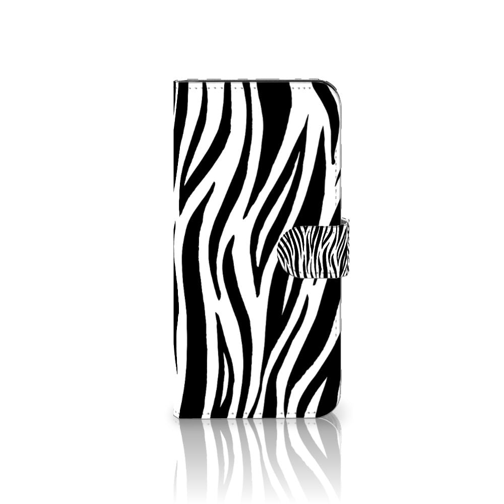 Samsung Galaxy A04e Telefoonhoesje met Pasjes Zebra zebraprint design voorkant