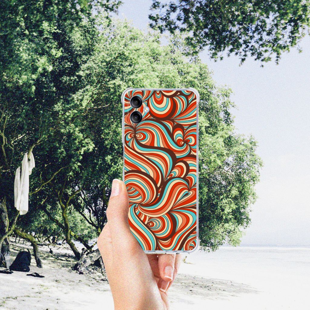 Samsung Galaxy A05 Back Cover Retro Retro design hand holding beach