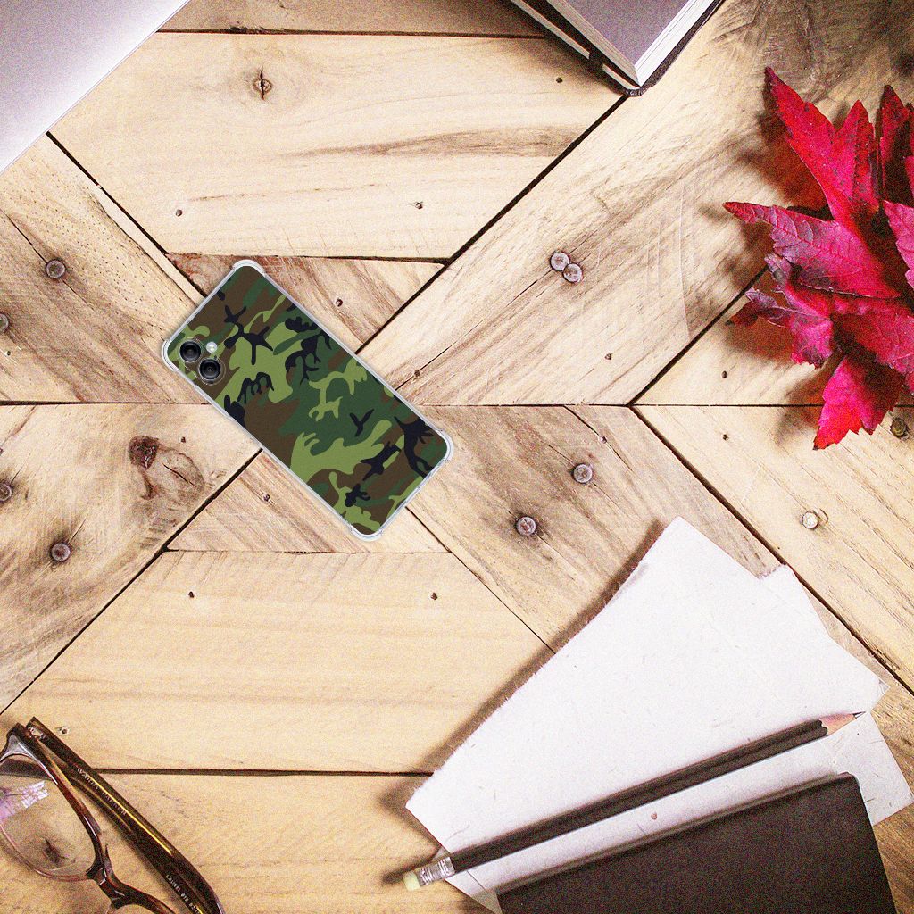 Samsung Galaxy A05 Doorzichtige Silicone Hoesje Army Dark B2C Telecom