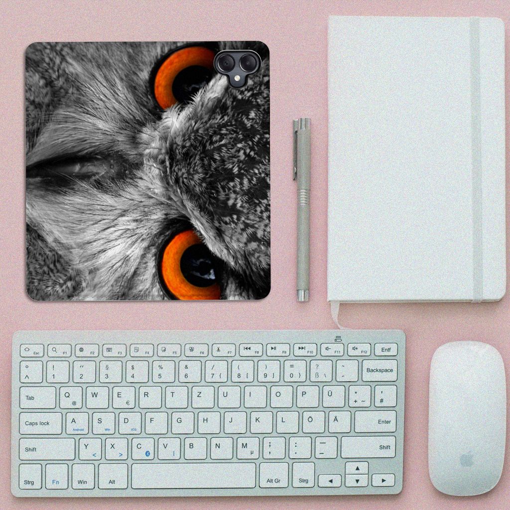 Samsung Galaxy A05 Hoesje maken Uil uil design bovenaanzicht