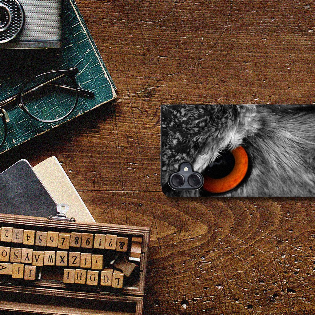 Samsung Galaxy A05 Hoesje maken Uil hoesje uil design achteraanzicht