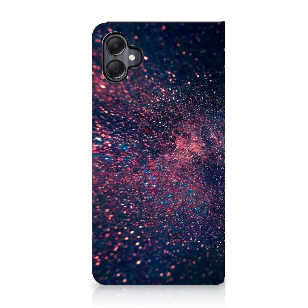 Samsung Galaxy A05 Stand Case Stars kunstzinnig design paars blauw glitter achtergrond