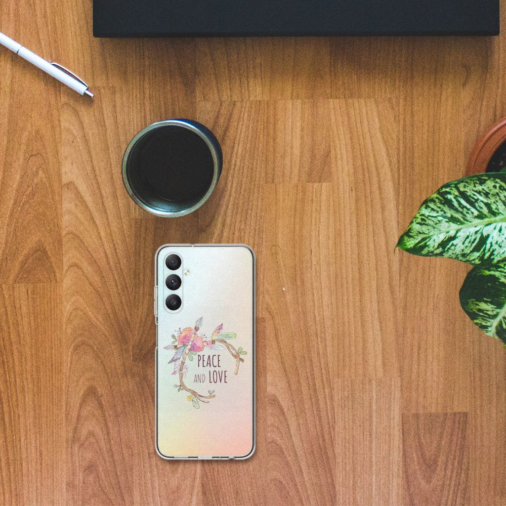 Samsung Galaxy A05S Telefoonhoesje met Naam Boho Text bovenaanzicht