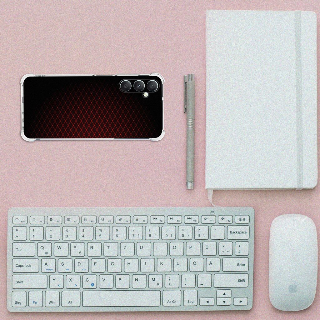 Samsung Galaxy A05s Doorzichtige Silicone Hoesje Geruit Rood B2C Telecom