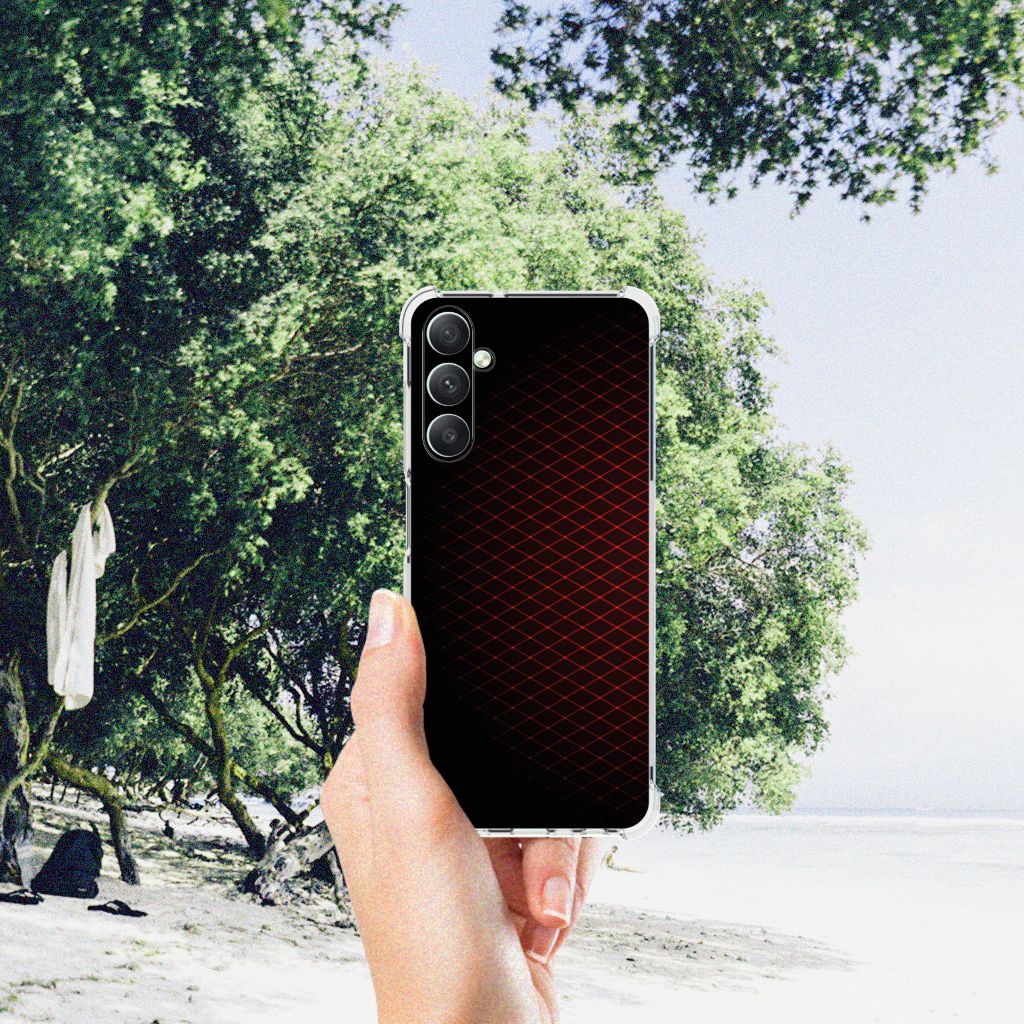 Samsung Galaxy A05s Doorzichtige Silicone Hoesje Geruit Rood B2C Telecom