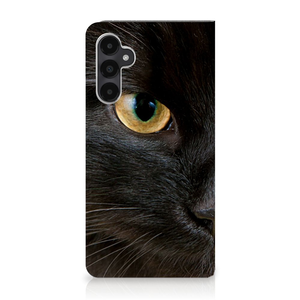 Samsung Galaxy A05s Hoesje maken Zwarte Kat stand case zwarte kat voorkant