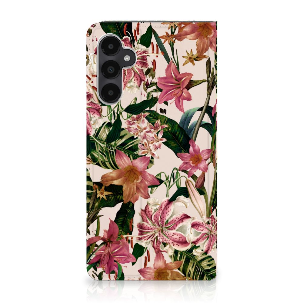 Samsung Galaxy A05s Smart Cover Flowers bloemen design voorkant