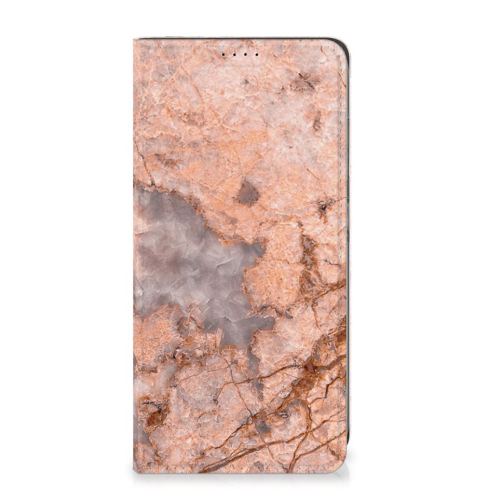 Samsung Galaxy A05s Standcase Marmer Oranje marmer oranje design voorkant