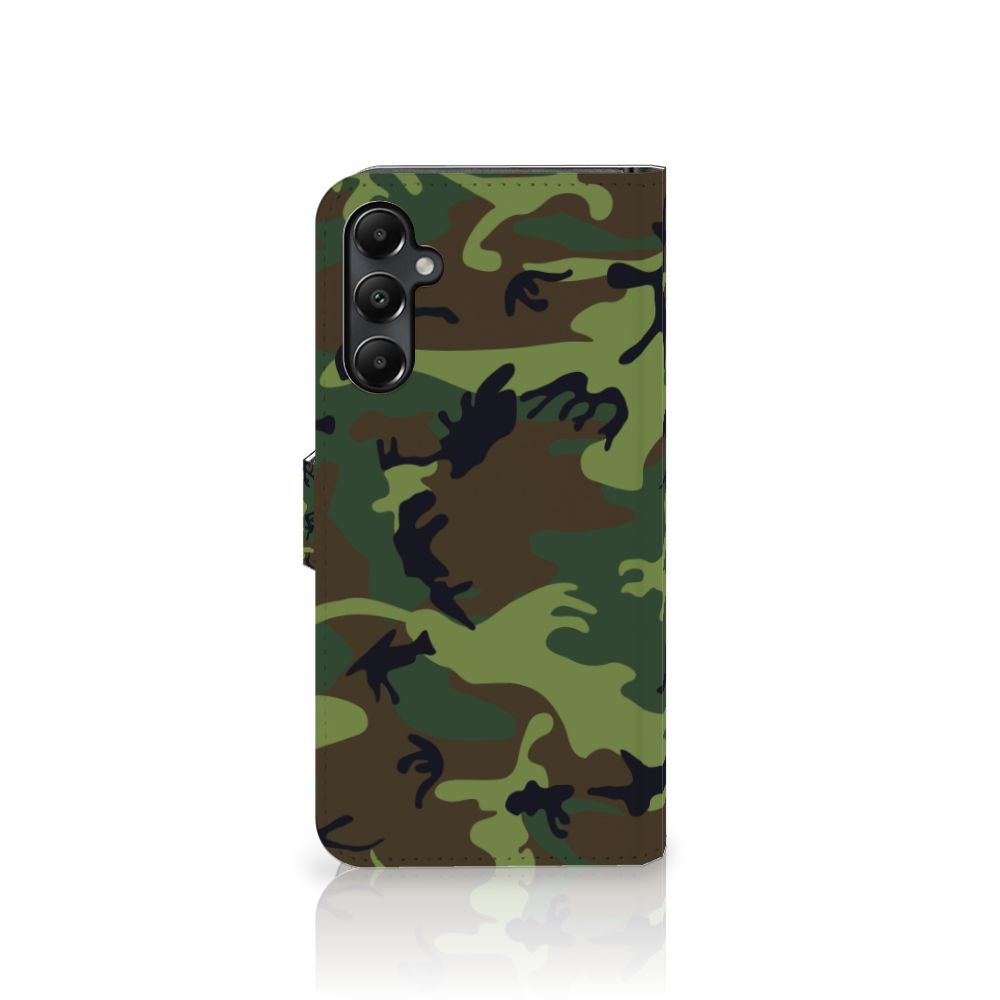 Samsung Galaxy A05s Telefoon Hoesje Army Dark camouflage design voorkant