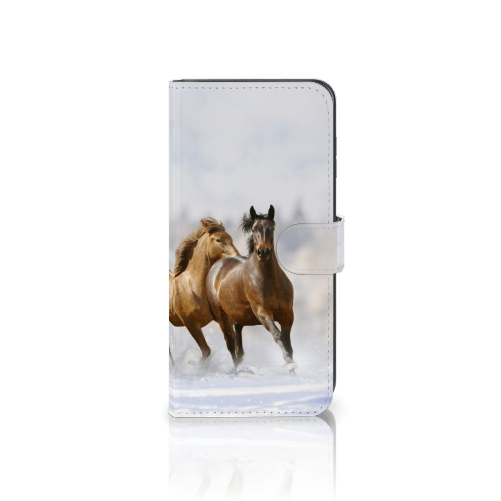Samsung Galaxy A05s Telefoonhoesje met Pasjes Paarden design paarden aanzicht