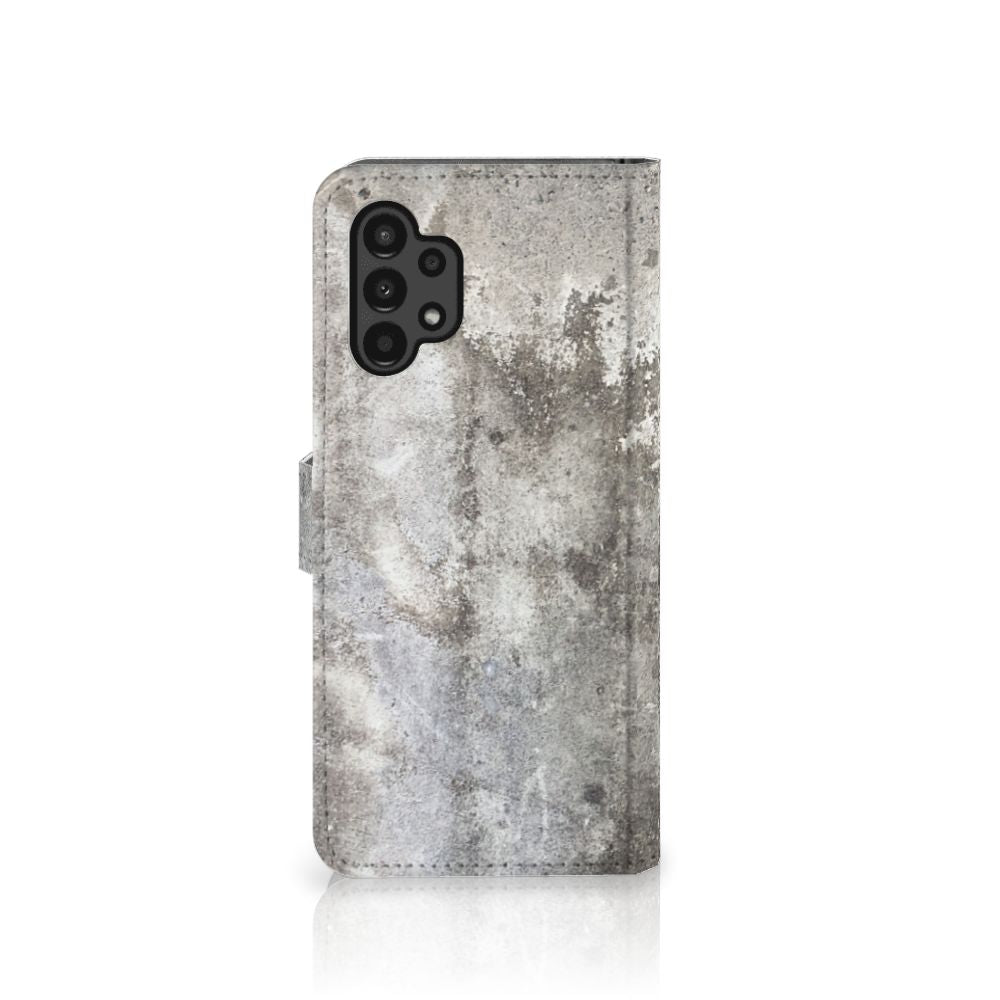 Samsung Galaxy A13 (4G) Bookcase Beton Print design betonlook aanzicht