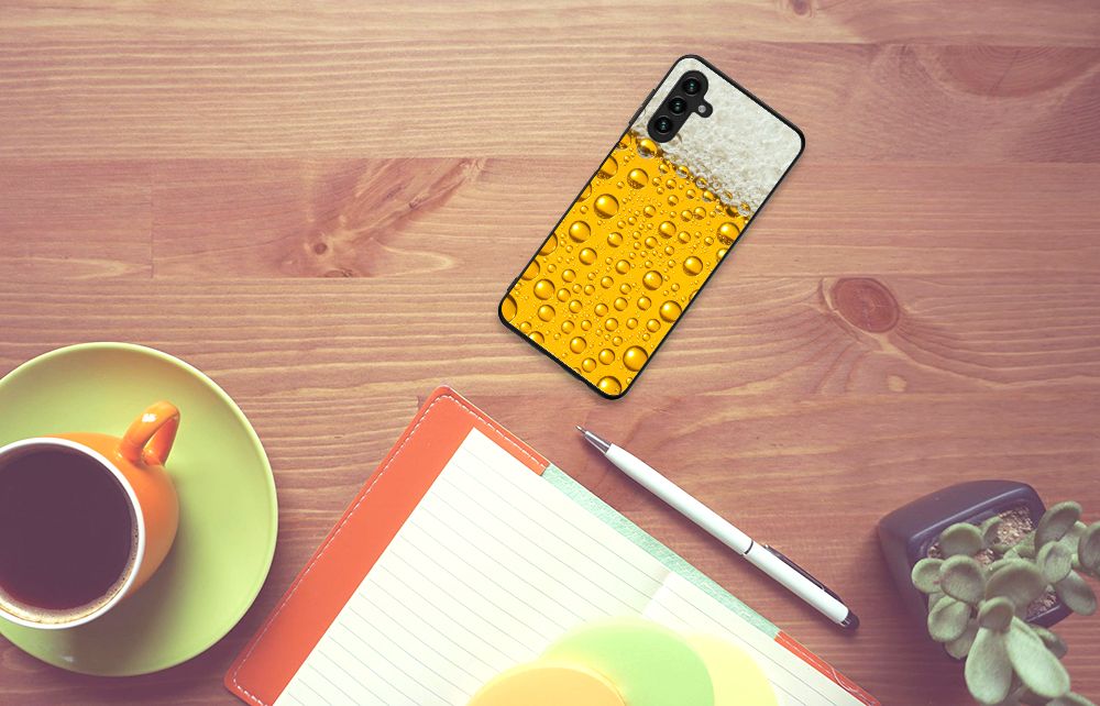 Samsung Galaxy A13 5G | A04s Back Cover Hoesje Bier Eten Drinken design bovenaanzicht