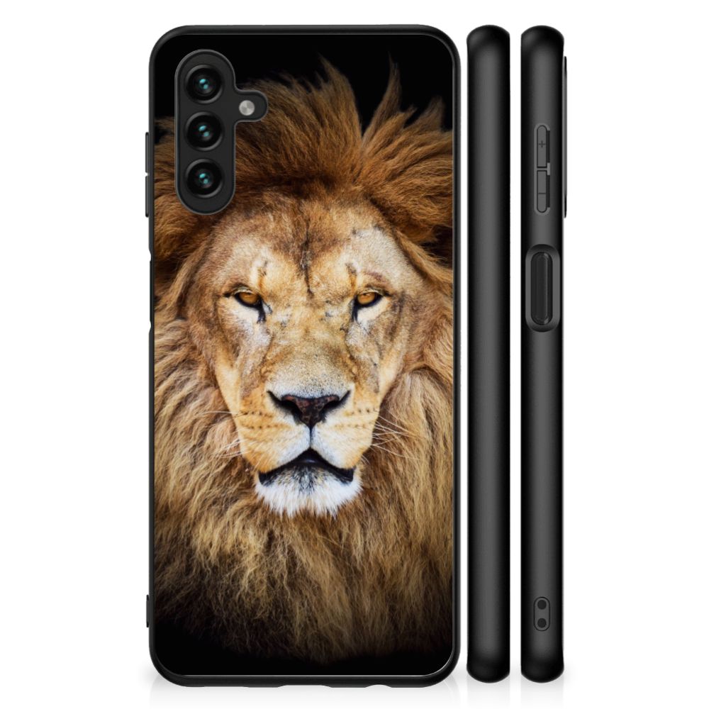 Samsung Galaxy A13 5G | A04s Dierenprint Telefoonhoesje Leeuw Dierenprint Hoesje Voorzijde