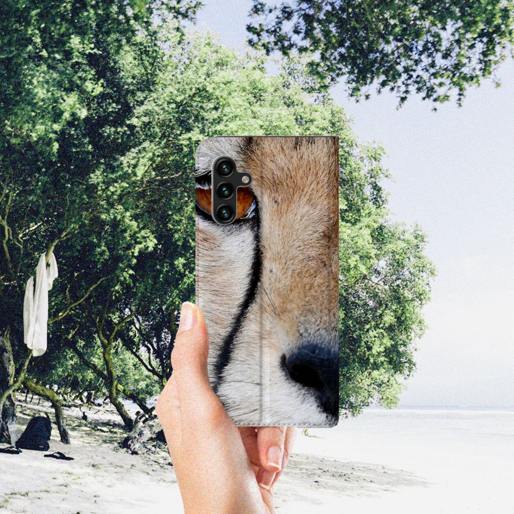 Samsung Galaxy A13 (5G) Samsung Galaxy A04s Hoesje maken Cheetah design cheetah close-up hand