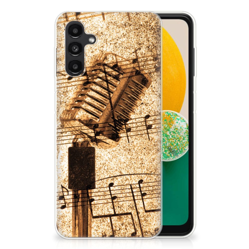 Samsung Galaxy A13 | A04s Siliconen Hoesje met foto Bladmuziek design bladmuziek aanzicht
