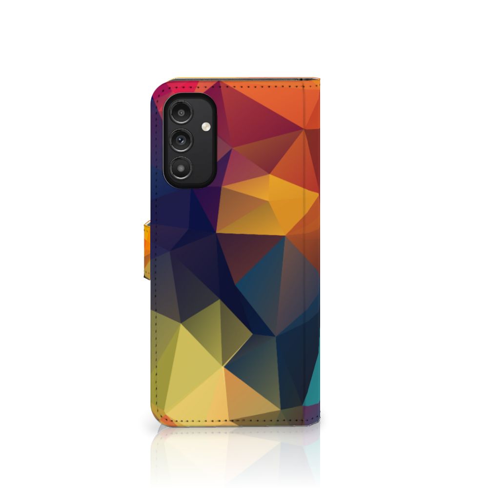 Samsung Galaxy A14 4G Book Case Polygon Color met kleurrijke geometrische patronen.