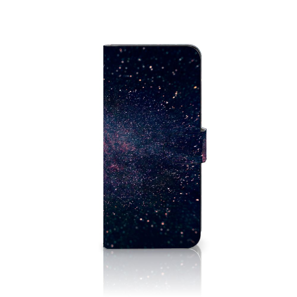 Samsung Galaxy A14 4G Book Case Stars met sterrenmotief op zwarte achtergrond
