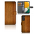 Samsung Galaxy A14 4G Book Style Case Donker Hout book case houtprint voorzijde achterkant