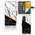 Samsung Galaxy A14 4G Bookcase Marmer Wit Zwart - Origineel Cadeau Man met luxe marmer patroon en gouden scheidingslijn.