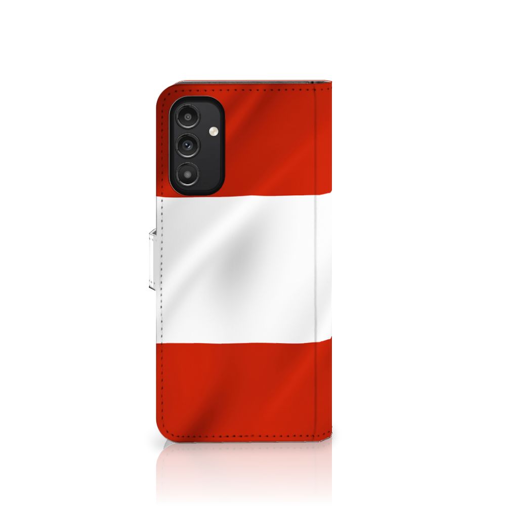 Samsung Galaxy A14 4G Bookstyle Case Oostenrijk met Oostenrijkse vlagdesign