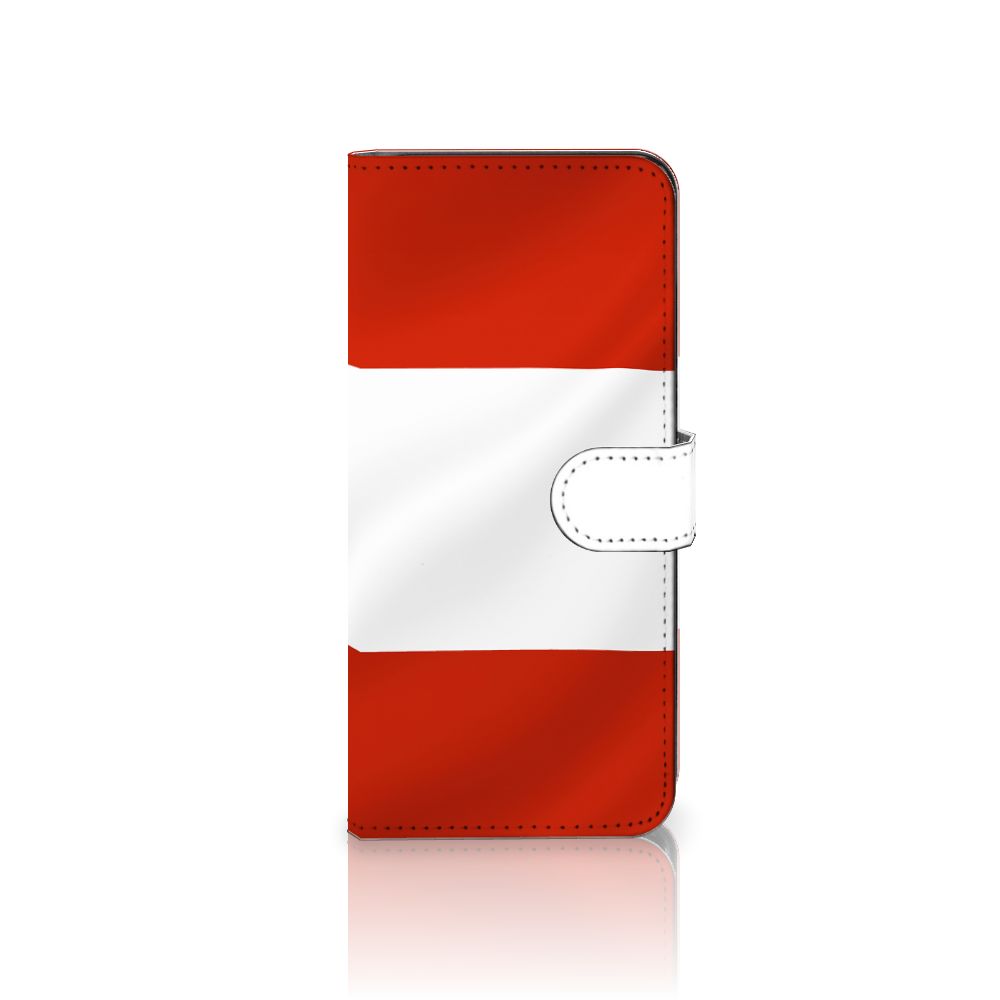 Samsung Galaxy A14 4G Bookstyle Case Oostenrijk met Oostenrijkse vlagontwerp.