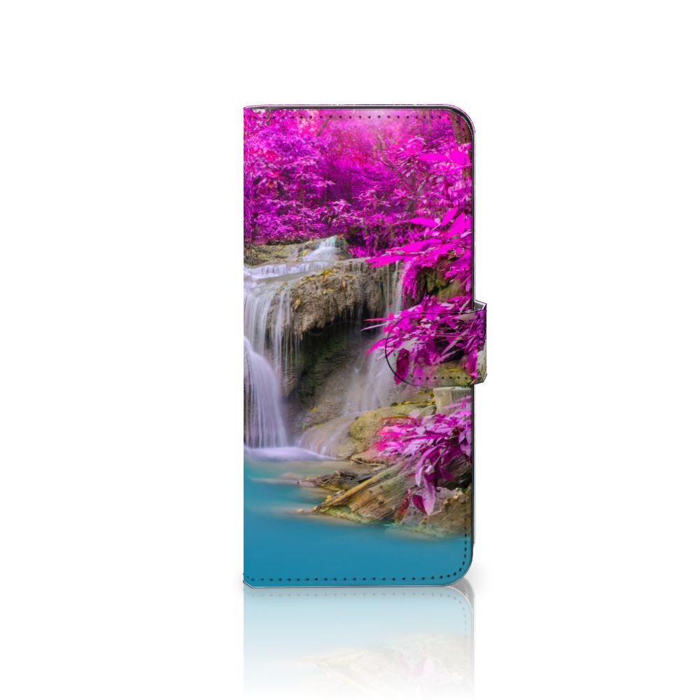 Samsung Galaxy A14 4G Flip Cover Waterval flipcover waterval paarse bomen voorkant