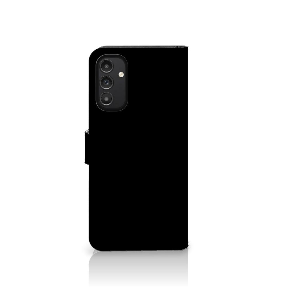 Samsung Galaxy A14 4G Leuk Hoesje Cow met zwart ontwerp, veelzijdig en praktisch met pasjeshouders.