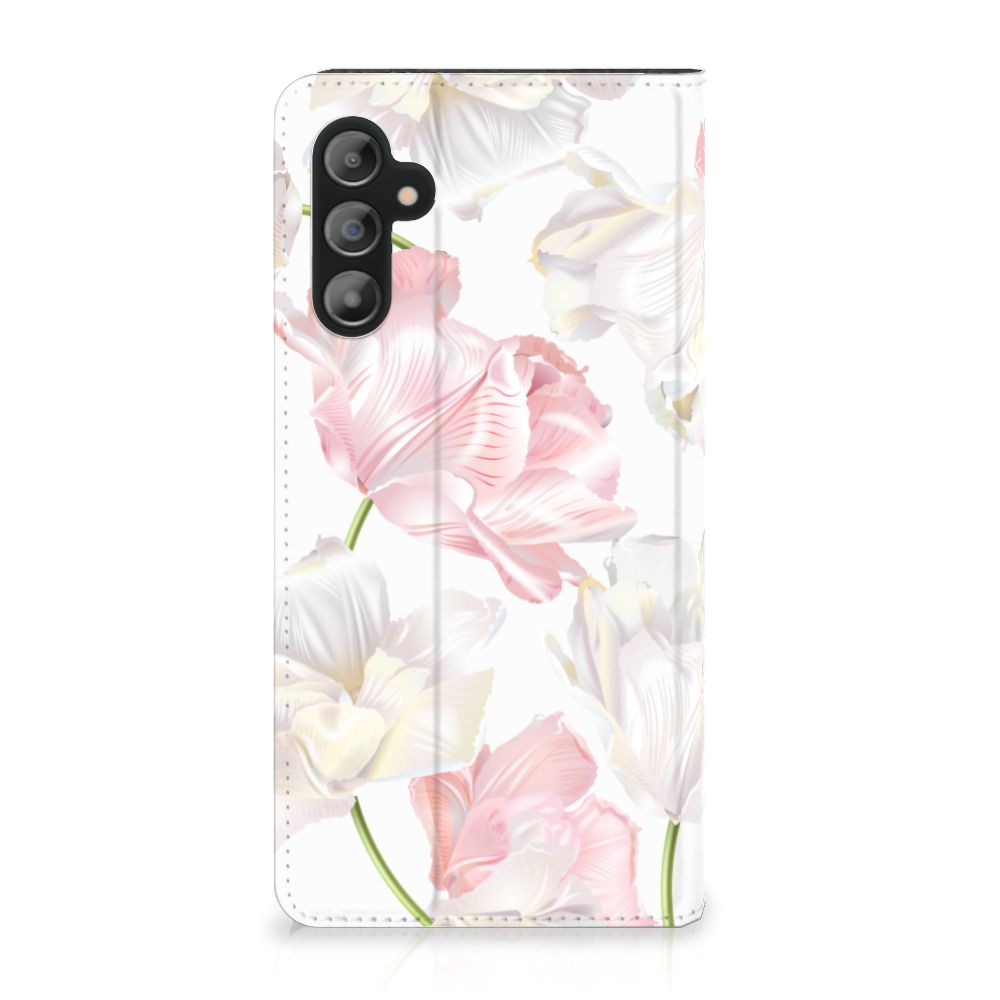 Samsung Galaxy A14 4G Smart Cover Lovely Flowers with pink and white floral design.