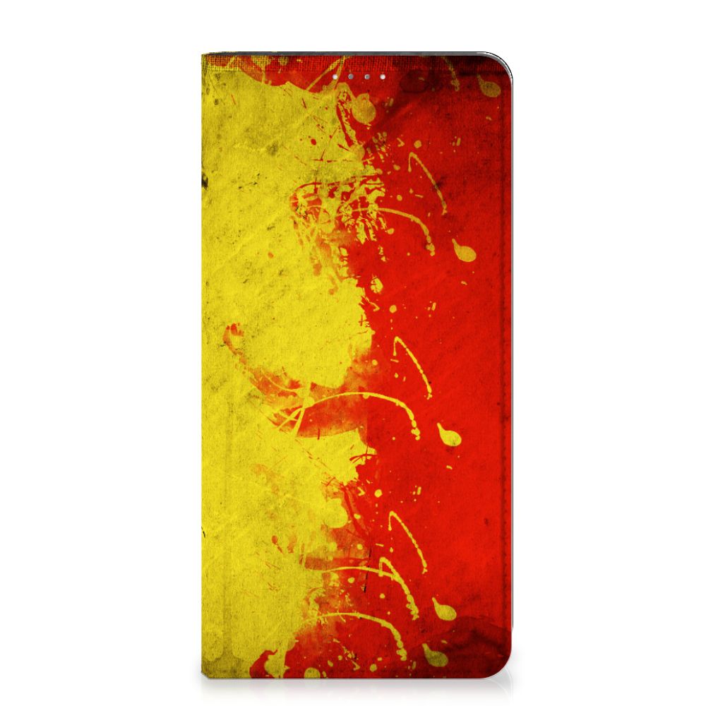 Samsung Galaxy A14 4G Standcase België met Belgische kleuren van de vlag in vrolijk design