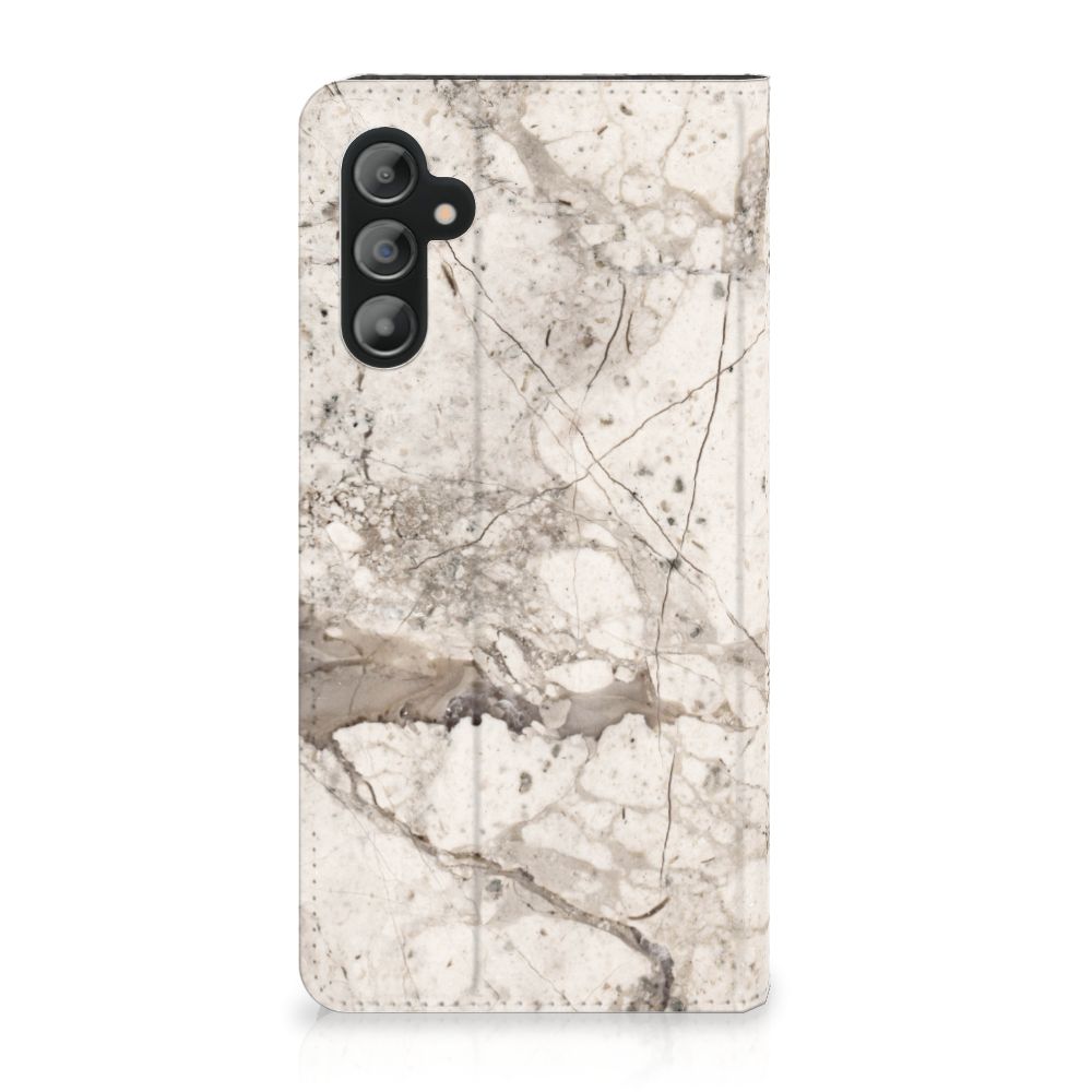 Samsung Galaxy A14 4G Standcase Marmer Beige marmer beige design achterkant