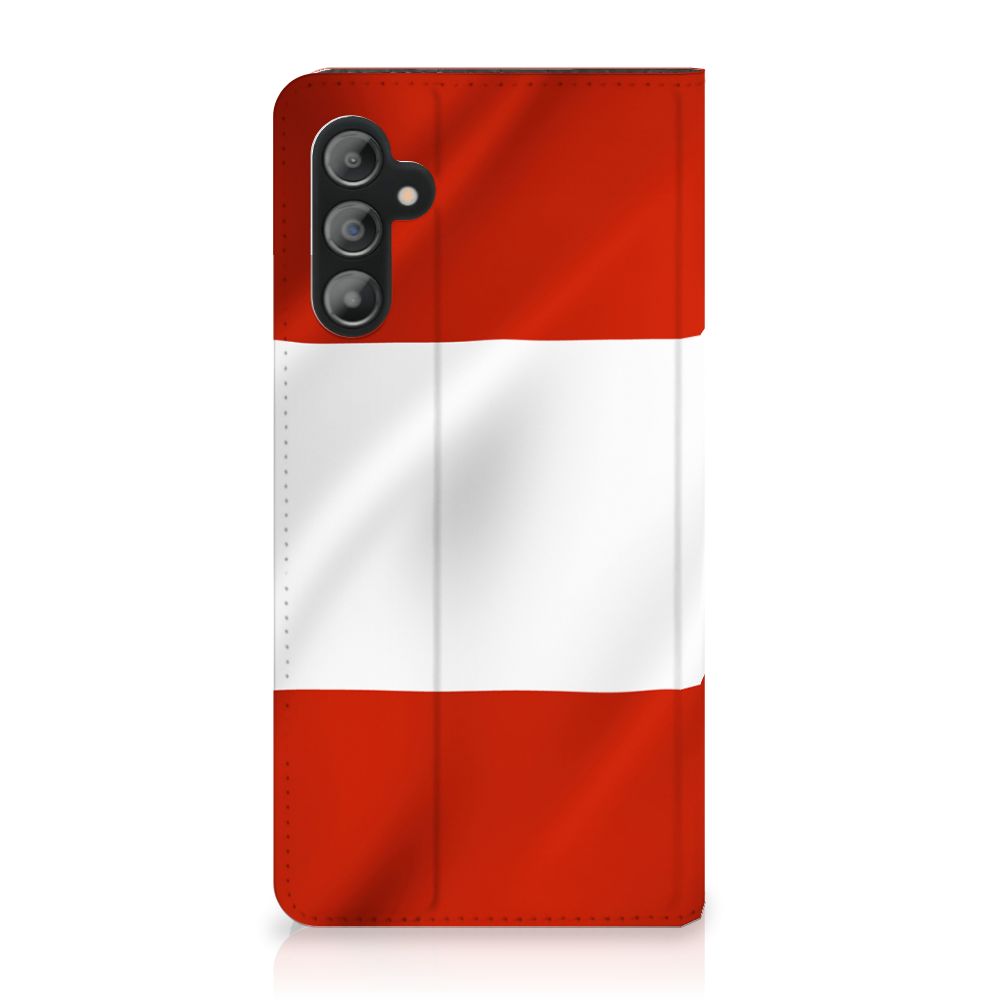 Samsung Galaxy A14 4G Standcase Oostenrijk met Oostenrijkse vlagontwerp