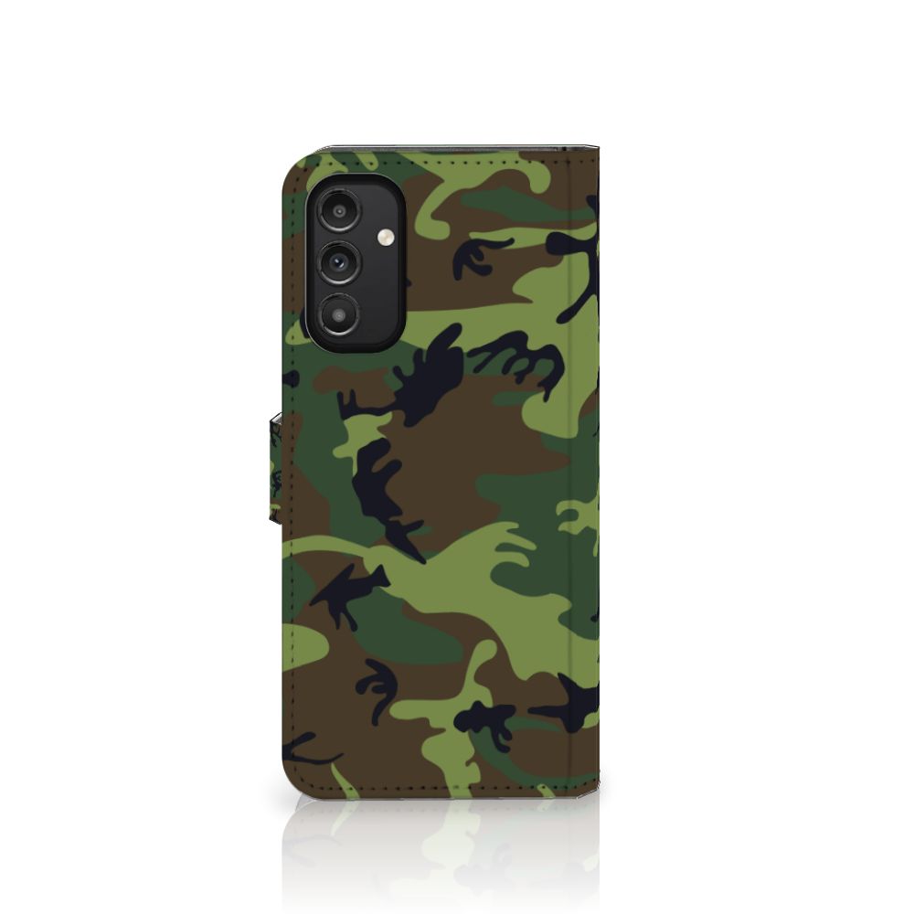 Samsung Galaxy A14 4G Telefoon Hoesje Army Dark met camouflage print, ideaal voor een stoere uitstraling.