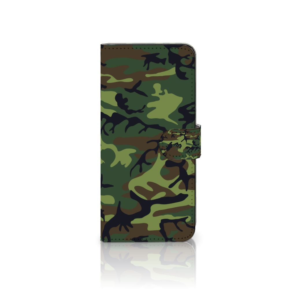 Samsung Galaxy A14 4G Telefoon Hoesje Army Dark met camouflage print op een boekhoesje