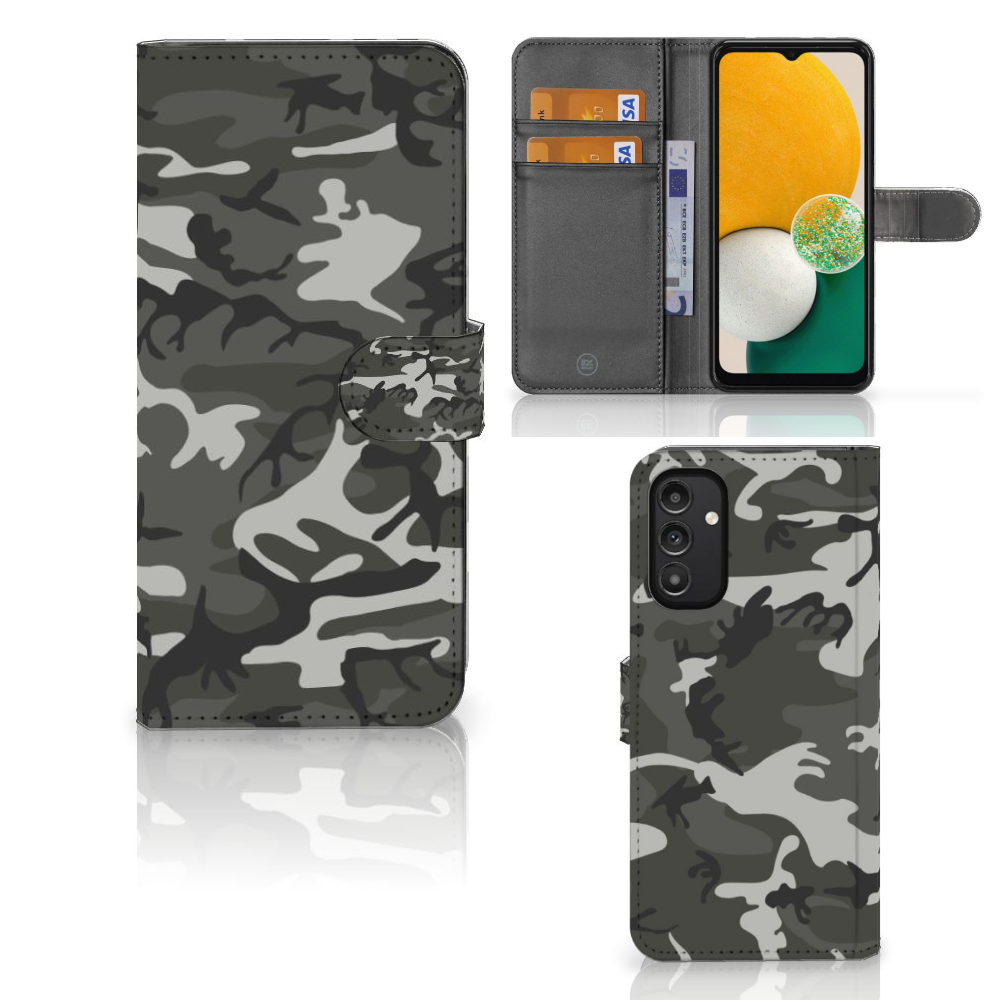 Samsung Galaxy A14 4G Telefoon Hoesje Army Light met camouflage ontwerp en pasjeshouder