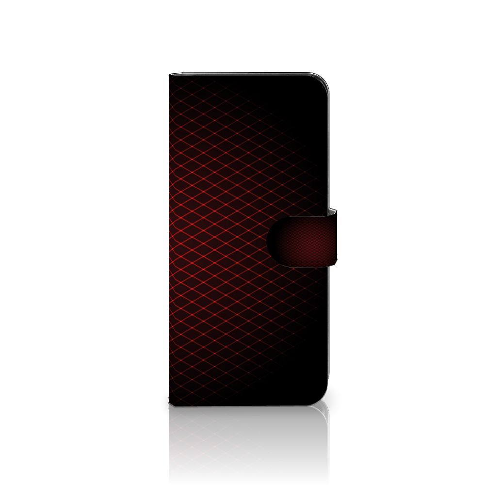 Samsung Galaxy A14 4G Telefoon Hoesje Geruit Rood met een strakker design en ruimte voor 3 pasjes.