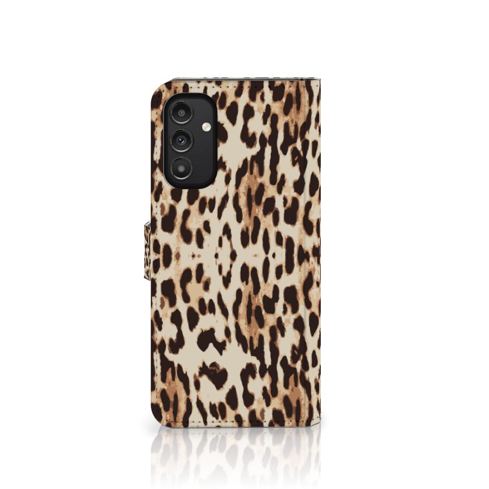 Samsung Galaxy A14 4G Telefoonhoesje met Pasjes Leopard in panterprintdesign