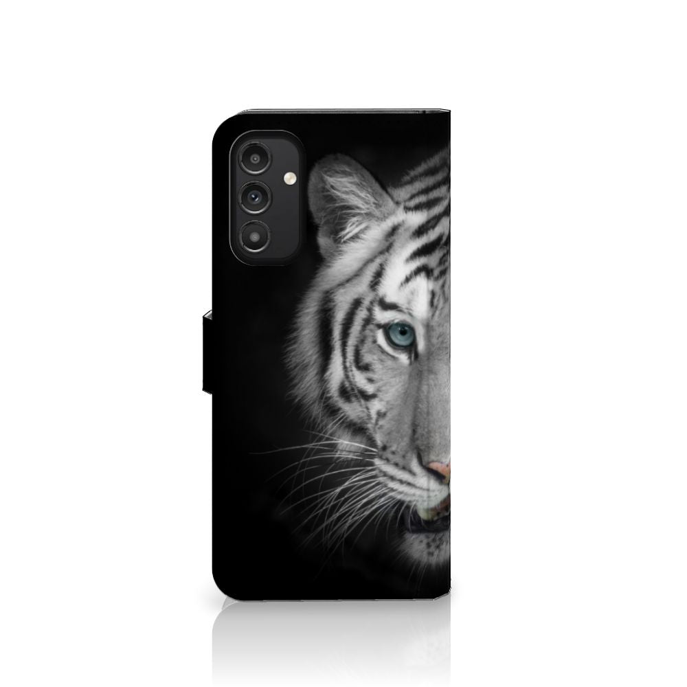 Samsung Galaxy A14 4G Telefoonhoesje met Pasjes Tijger tijger ontwerp zijaanzicht