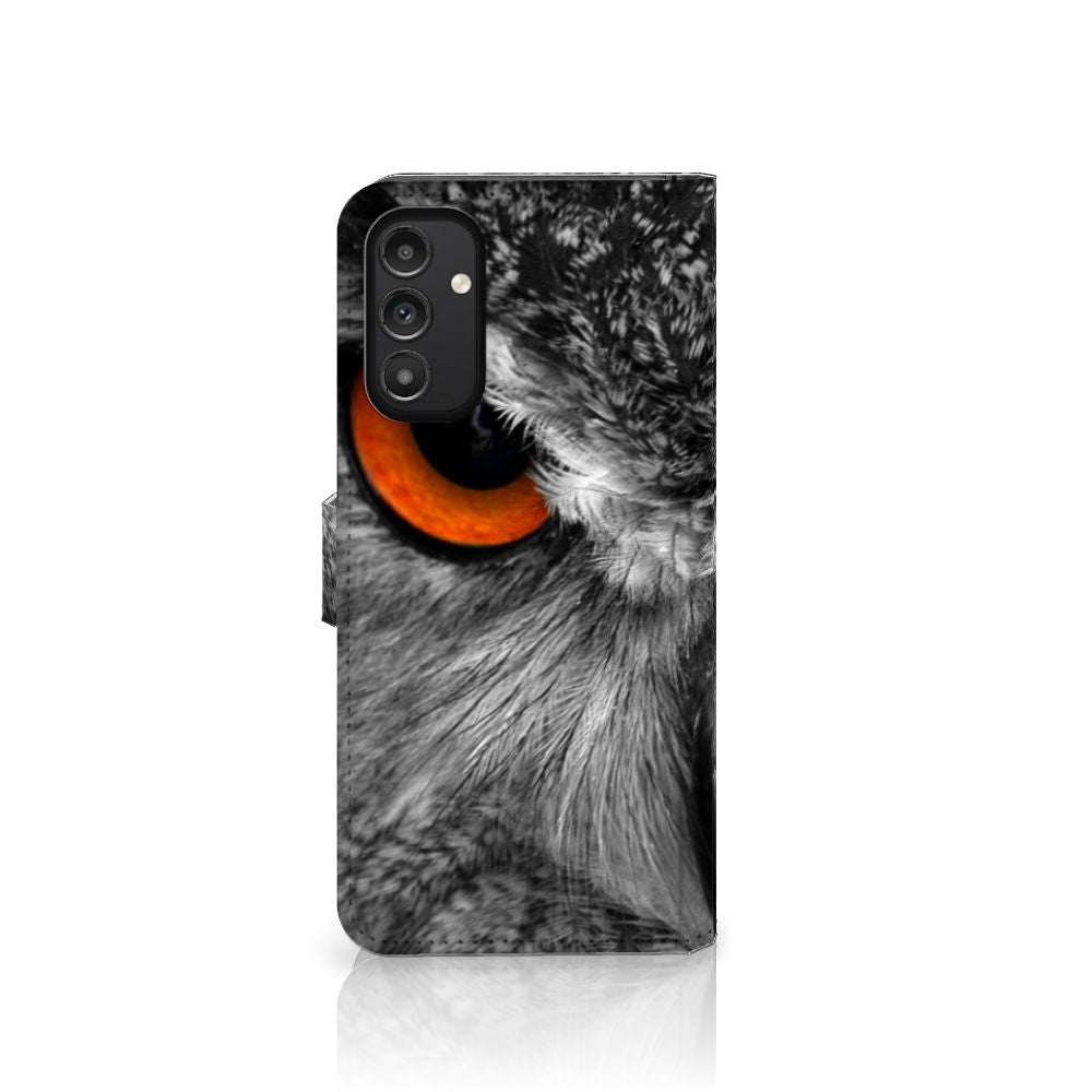 Samsung Galaxy A14 4G Telefoonhoesje met Pasjes Uil design uil aanzicht