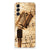 Samsung Galaxy A14 5G Siliconen Hoesje met foto Bladmuziek in vintage stijl met notenlijnen en muziekitems.